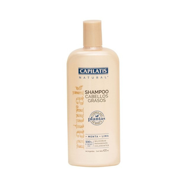 Capilatis shampoo para cabellos grasos a base de plantas menta y lima x 420 ml.