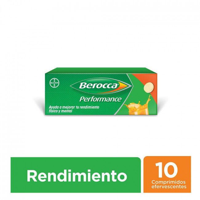 Berocca performance suplemento vitamínico x 10 comprimidos efervecentes.