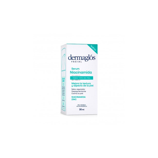 Dermaglos f serum niacinamida, regula la producción de sebo, ayuda a controlar el acné, es...