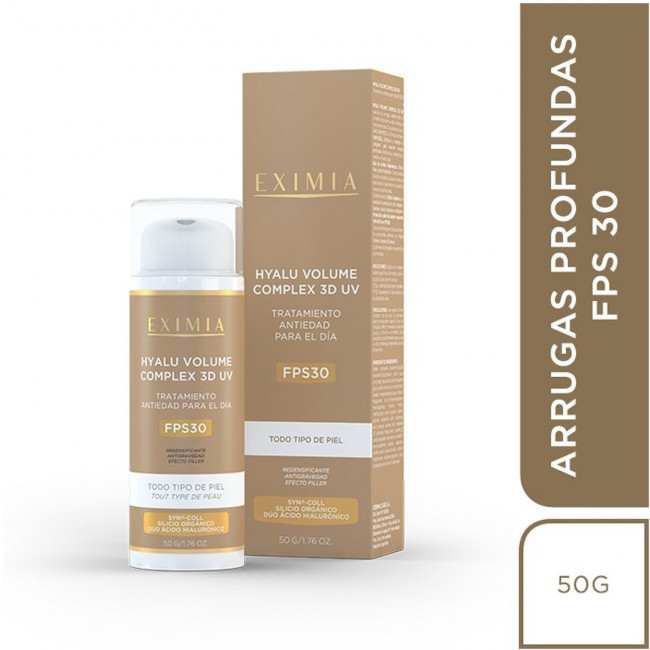 Eximia hyalu volume complex 3D, crema Antiage de día para arrugas profundas con fps 30 para todo...