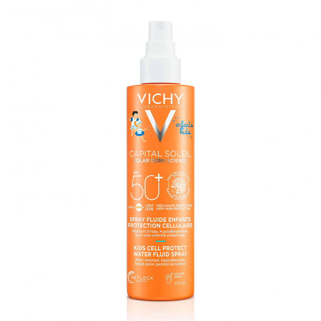 Vichy capital soleil factor 50+ kids cell protect spray, fórmula ultraligera, desarrollado para...