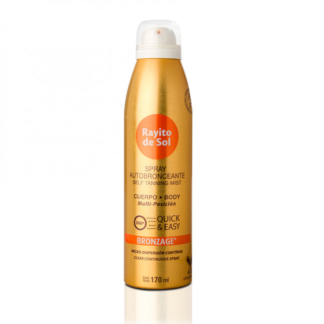 Rayito de sol autobronceante en aerosol, tono bronceado de aspecto natural y luminoso, sin tener...