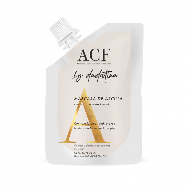 Dadatina máscara de arcilla con manteca de karité, controla la oleosidad, provee luminosidad y...
