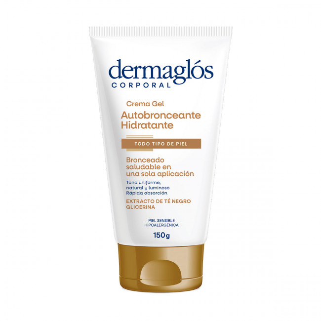 Dermaglos crema autobronceante, deja la piel hidratada con un tono uniforme saludable, natural y...