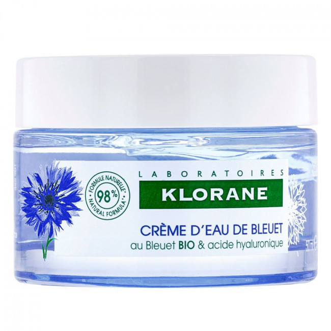 Klorane bleuet bio gel crema facial de día hidratante, con ácido hialurónico, auténtica recarga...