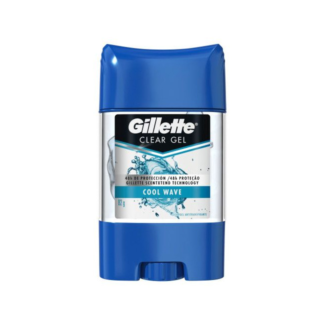 Gillette desodorante en barra gel cool wave clear x  82 grs.