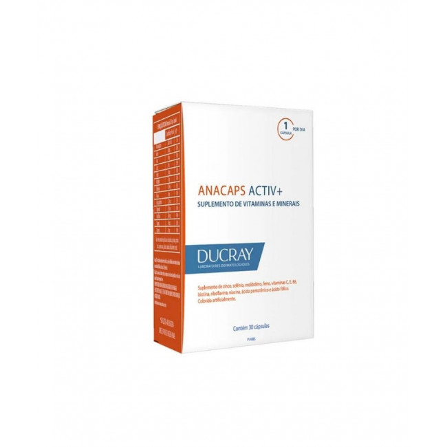 Ducray anacaps activ, suplemento dietario para la caída del cabello x 30 cápsulas.