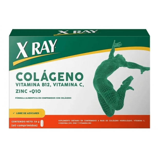 Xray colágeno hidrolizado ​+ coenzima Q10 + vitamina C + vitamina B12 + zinc - libre de azúcar-...