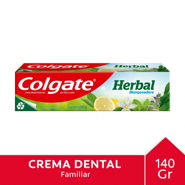 Colgate pasta dental herbal dientes fuertes y saludables naturalmente   x140gr.