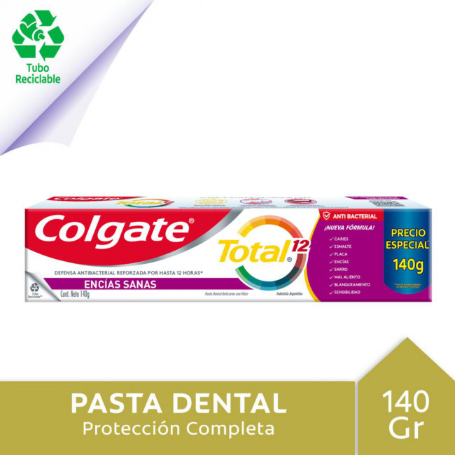 Colgate total 12 pasta dental encias reforzadas, 12 horas de defensa activa contra las bacterias...