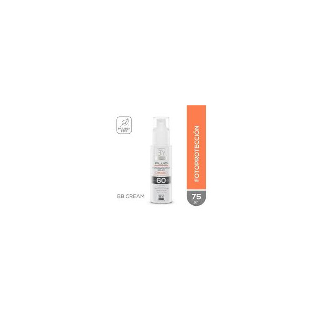 By she - by derm solar fluído spf 60 claro, para pieles sensibles con tendencia a la pigmentación...