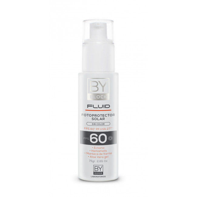 By she - by derm by block solar fluído spf 60, para pieles sensibles con tendencia a la...
