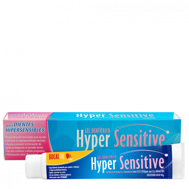 Bucal tac hypersensitive gel dental, formulado para ayudar a proteger el esmalte dental y...
