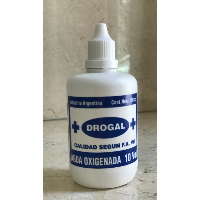 Drogal agua oxigenada 10 volumenes, para primeros auxilios, desinfectante de uso tópico general,...