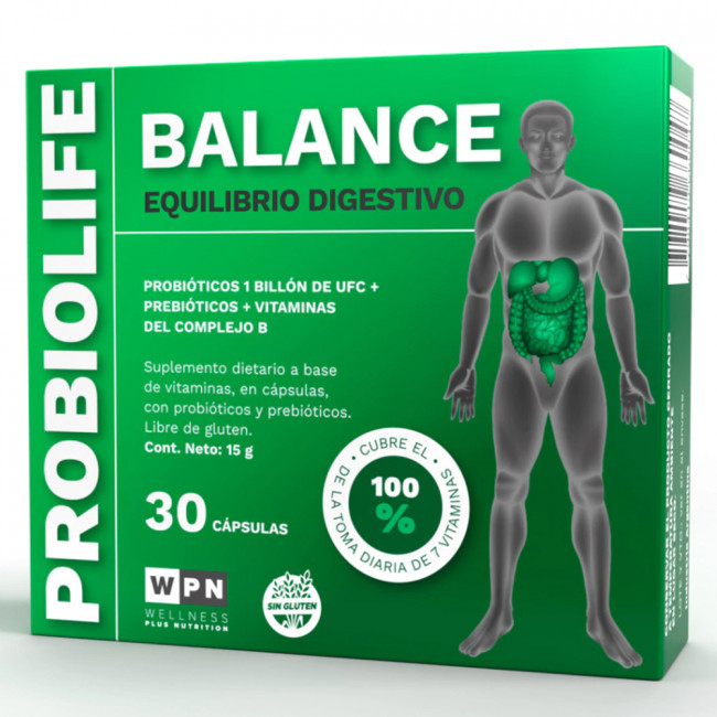 WPN Probiolife Balance, suplemento dietario con probióticos, prebióticos y vitaminas B x 30...