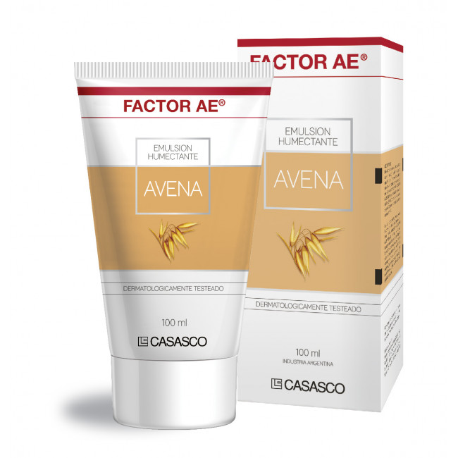 Factor AE emulsión humectante con avena para pieles sensibles, reactivas o atópicas x 100 ml.