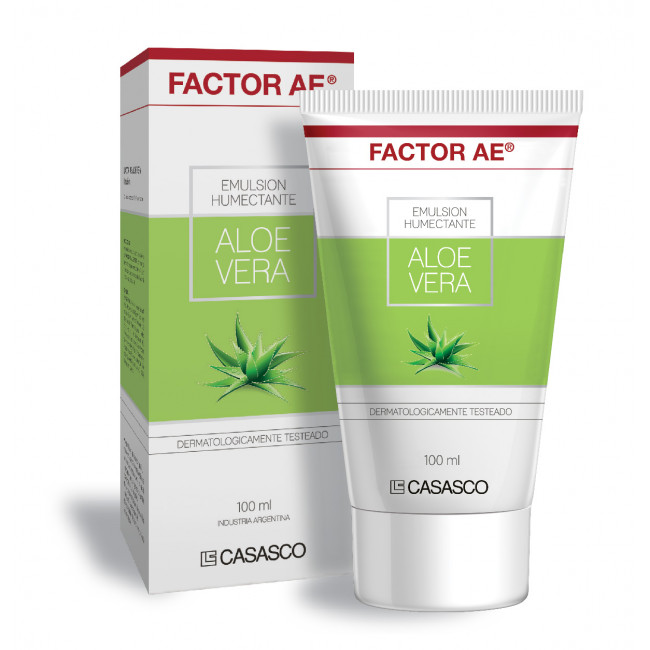 Factor AE con aloe vera emulsión corporal humectante, descongestiva, antiinflatoria, calmante y...