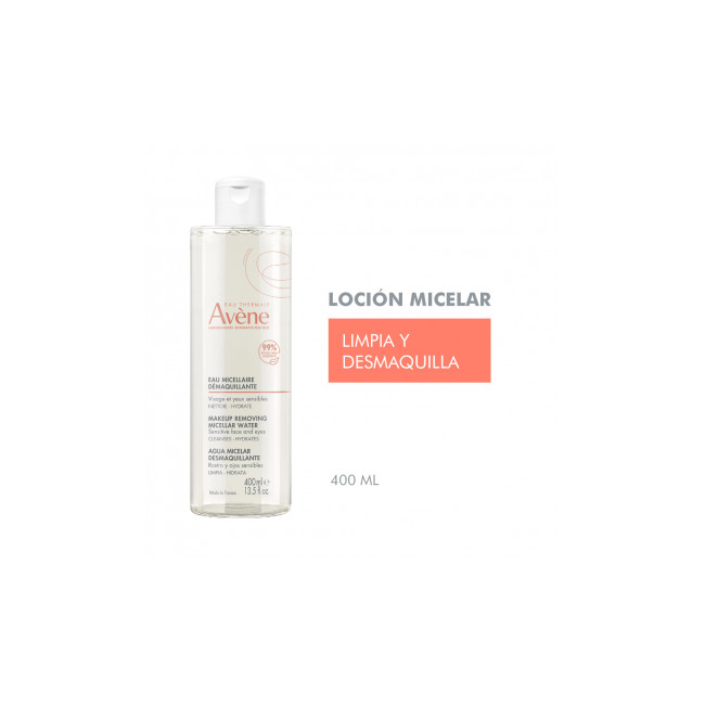 Avene loción micelar limpiadora facial, desmaquillante de rostro, ojos y labios. Elimina las...