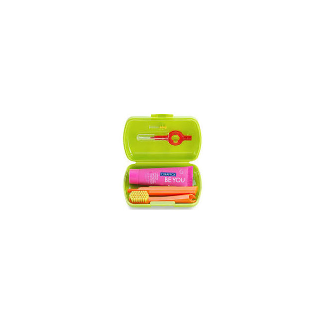Curaprox travel set verde (cepillo+pasta+interdentales)