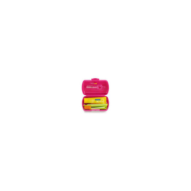 Curaprox travel set magenta (cepillo+pasta+interdentales)