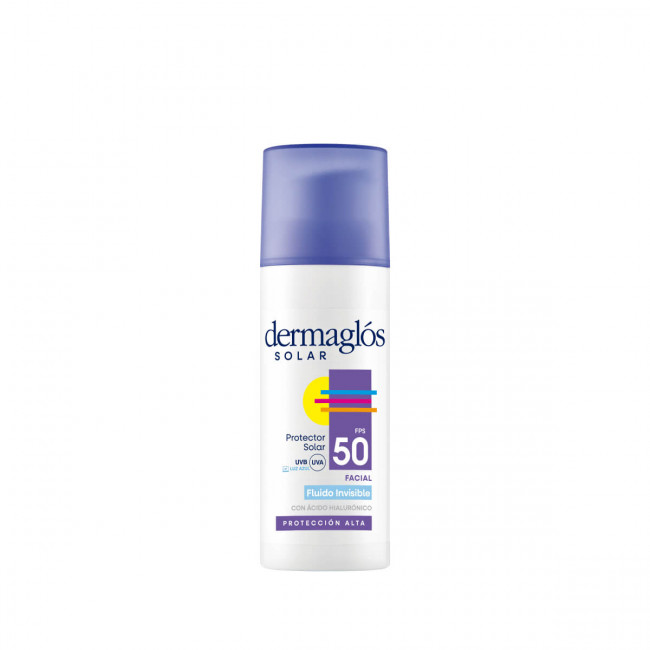 Dermaglós solar protector solar con factor 50 fluído facial, emulsión de textura ligera, acabado...