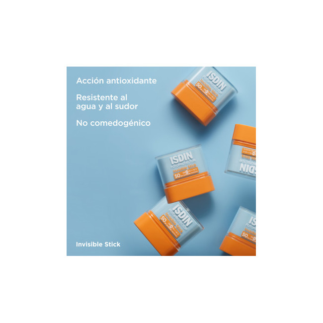 Isdin fotoprotector invisible stick factor 50, para zonas sensibles al sol que se aplica...