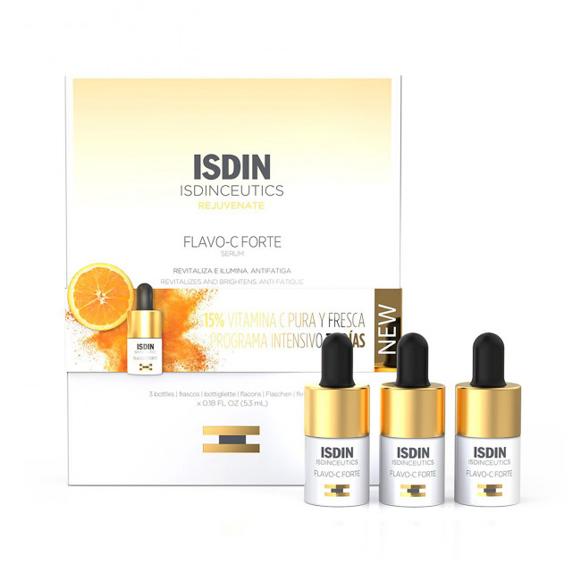 Isdin ISDINCEUTICS Flavo-C Forte, potente sérum facial intensivo, 15% de vitamina C, revitaliza e...