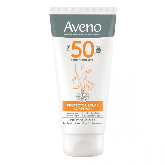 Aveno protector solar factor 50, emulsión corporal formulado para pieles más sensibles y/o...