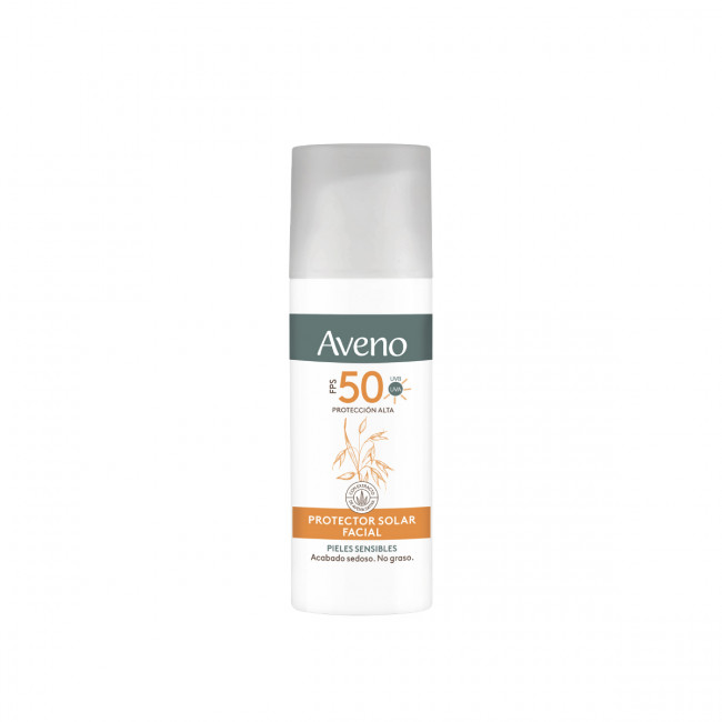 Aveno protector solar factor 50 facial crema fluída, protege las pieles sensibles y/o reactivas...