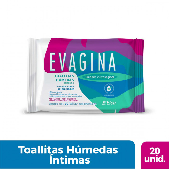 Evagina toallitas húmedas íntimas, agradable sensación refrescante, elimina olores, ph adecuado...