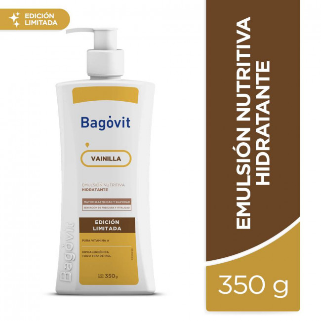 Bagovit emulsión nutritiva hidratante sweet vainilla, mayor elasticidad y suavidad, pura vitamina...