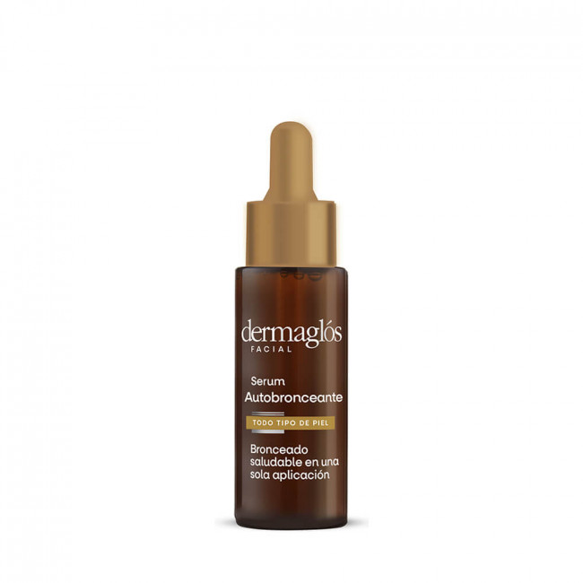 Dermaglós facial serum autobronceante, bronceado saludable, tono natural y luminoso, textura...