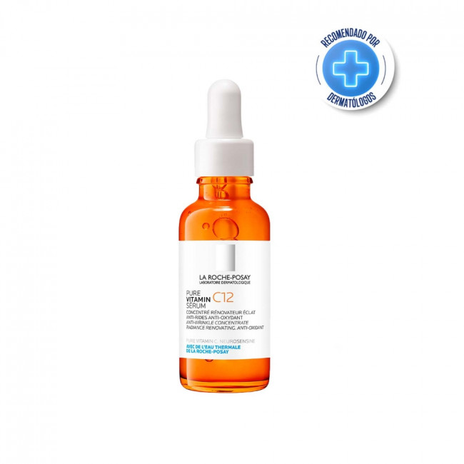 La Roche Posay Pure Vitamin C12, serum antiedad iluminador, para corregir arrugas, mejorar la...