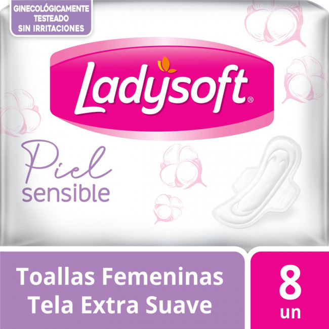 Ladysoft toallitas femeninas piel sensible, está especialmente desarrollada para no causar...