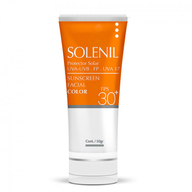 Solenil protector solar facial factor 30+ crema con color x 50 grs.