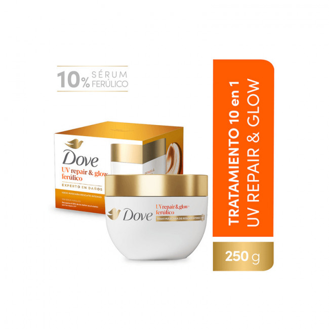 Dove tratamiento capilar máscara UV repair, 10 en 1 rescate intenso x 250 ml
