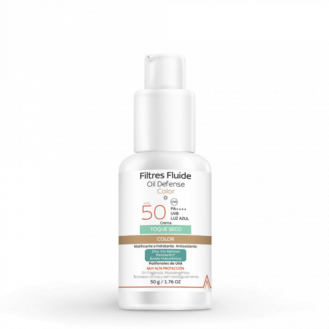 Cepage Filtres fluide oil defense con color factor 50, toque seco ideal para pieles oleosas y/o...