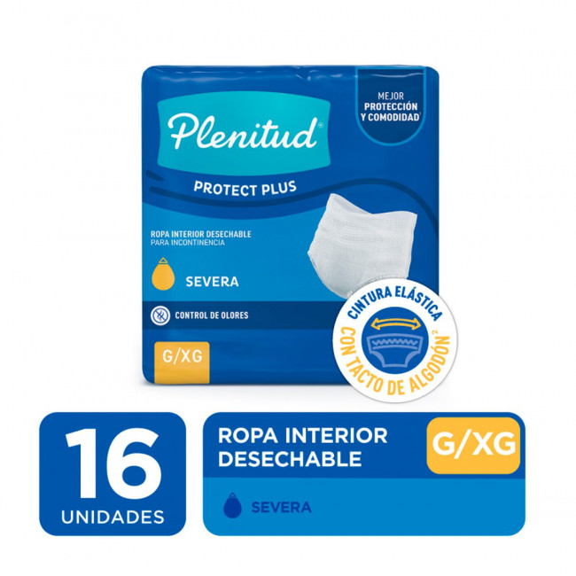 Plenitud protect plus super pack, ropa interior para adultos descartable tamaño G/XG x16 unidades.