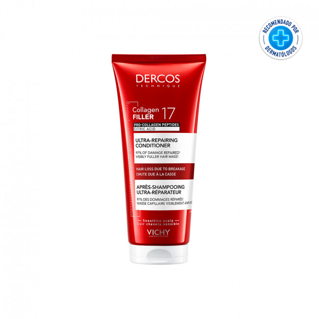 Vichy Dercos acondicionador collagen Filler 17 ultrareparador, fortalece y repara el cabello...