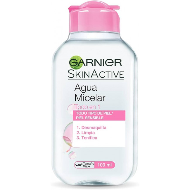 Garnier skin active agua micelar todo en uno, limpia, desmaquilla y tonifica, ideal para piel...
