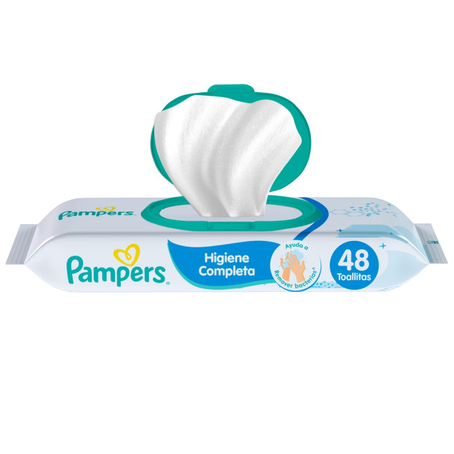 Pampers toallitas húmedas higiene completa, ayuda a remover las bacterias x 48 unidades.