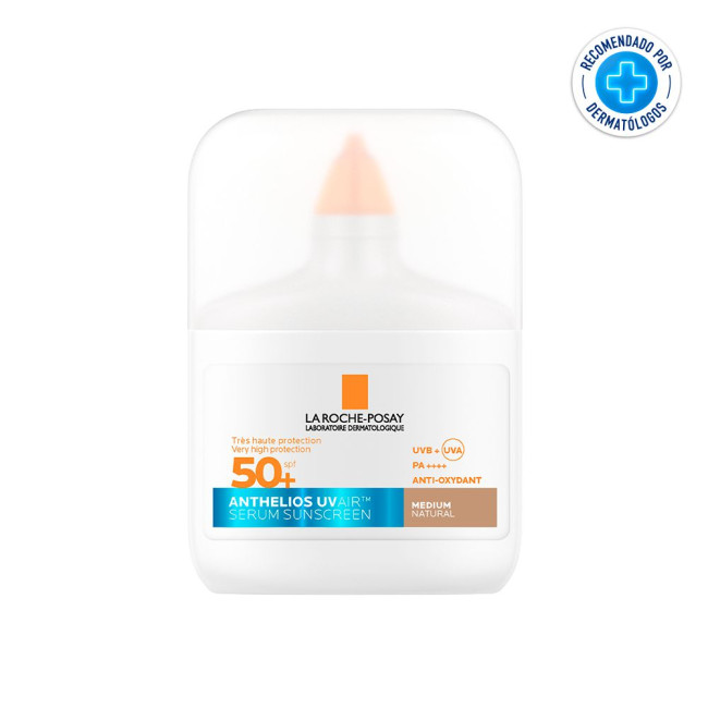 La Roche Posay Anthelios Uv Air factor 50+ Serum Invisible tono medium, hidrata, unifica el tono...