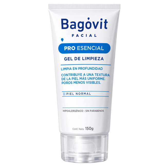 Bagovit facial pro esencial gel de limpieza para piel normal, limpia la piel eliminando impurezas...