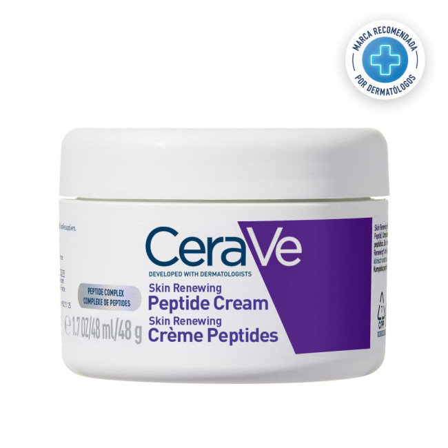Cerave skin renewing crema facial con péptidos antiarrugas, ayuda a reafirmar la piel, mejorar...