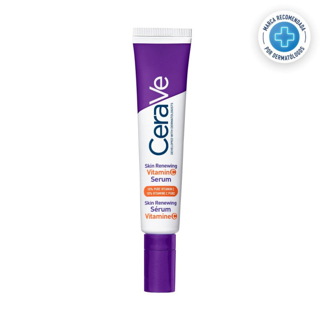Cerave skin renewing vitamina C serum iluminador facial, unifica el tono, reduce líneas de...