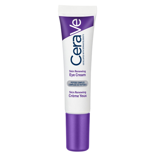 Cerave skin renewing crema contorno de ojos reafirmante, con péptidos, cafeína, ácido...