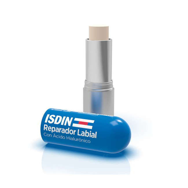 Isdin reparador labial stick con ácido hialurónico, protege, repara e hidrata x 4 grs
