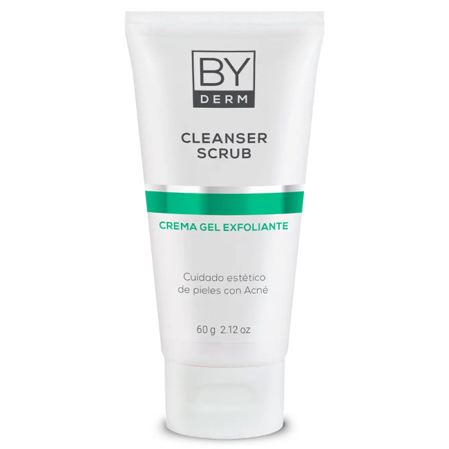 By Derm Cleanser scrub crema gel exfoliante piel mixta con acné, puntos negros o exceso de...