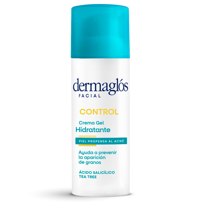 Dermaglós facial control crema gel hidratante, para piel propensa al acné, sin efecto graso,...