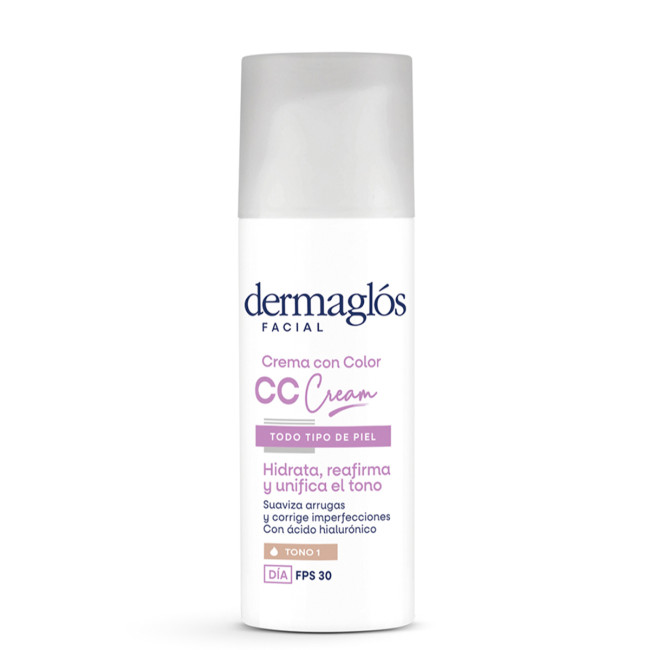 Dermaglós facial ultra age Cc cream, crema con color, factor de protección 30 y ácido...